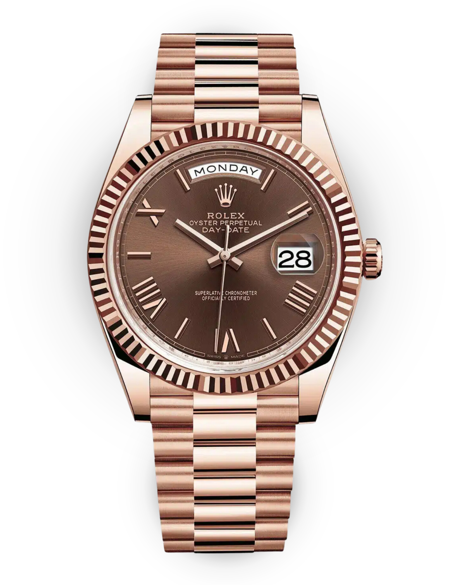 Brand New Everose President Daydate Chocolate Dial 228235 image 0