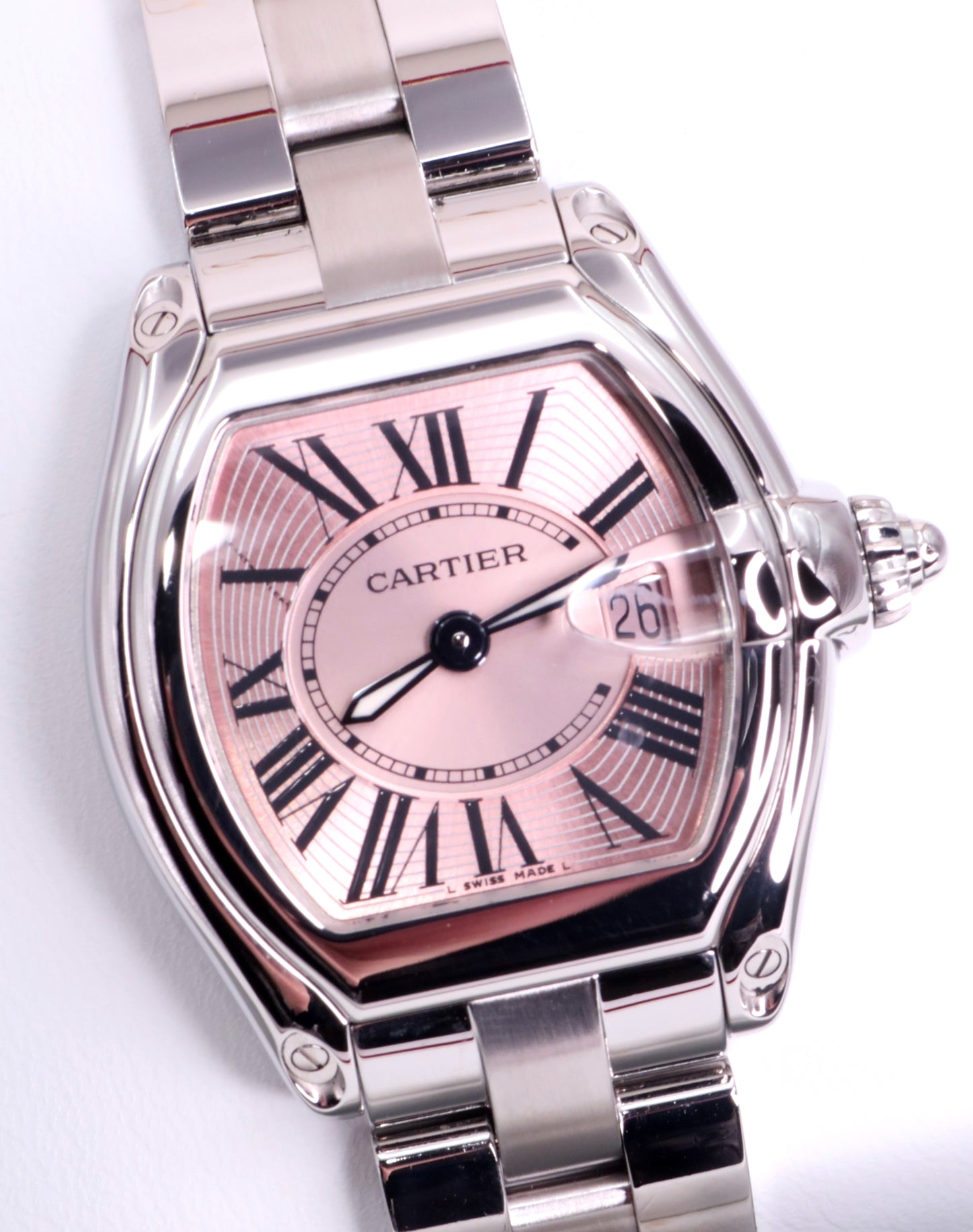 2010s Cartier Roadster Small Model W62017V3 - Pink Dial, Stainless Steel image 0