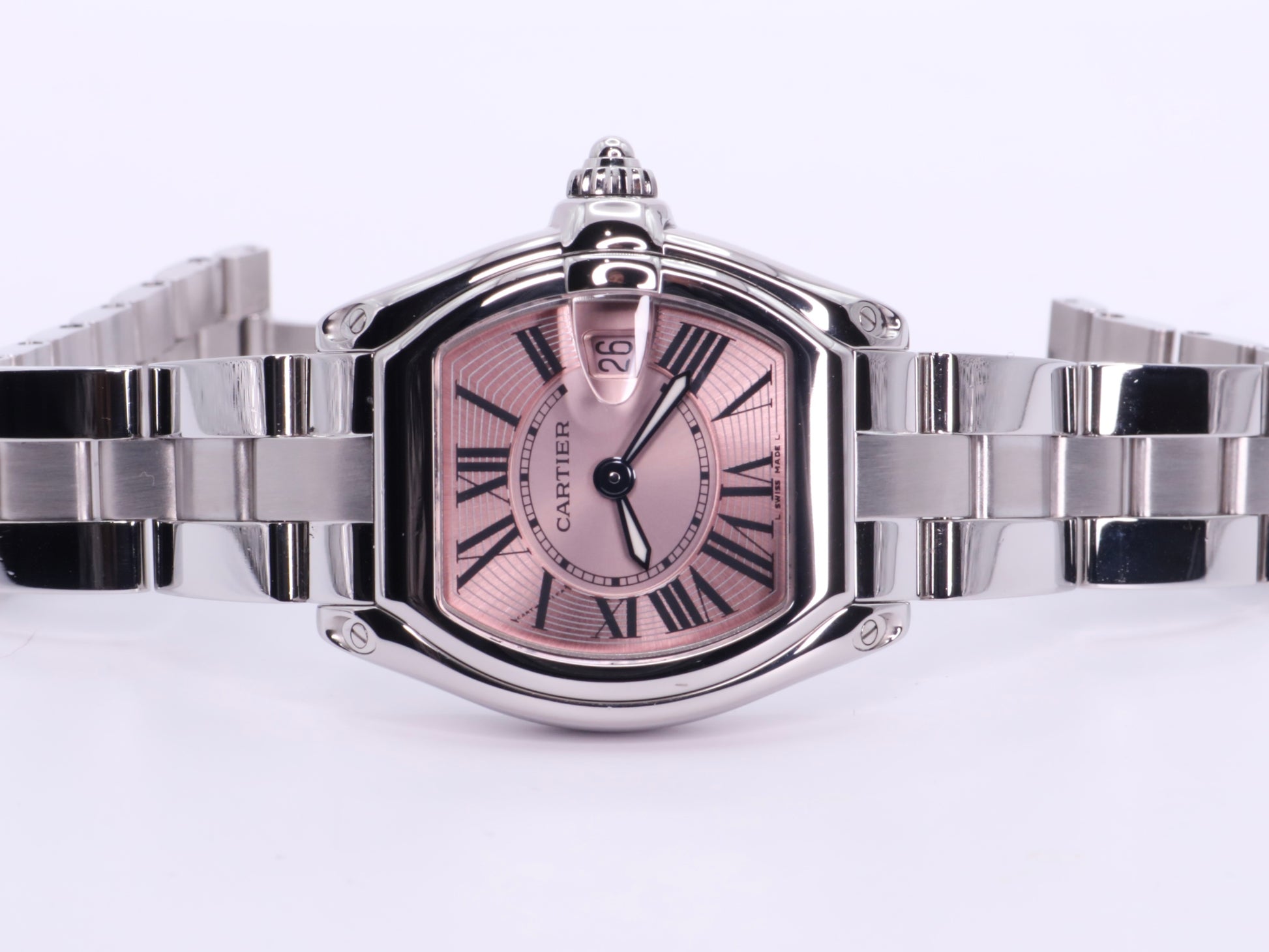 2010s Cartier Roadster Small Model W62017V3 - Pink Dial, Stainless Steel image 7