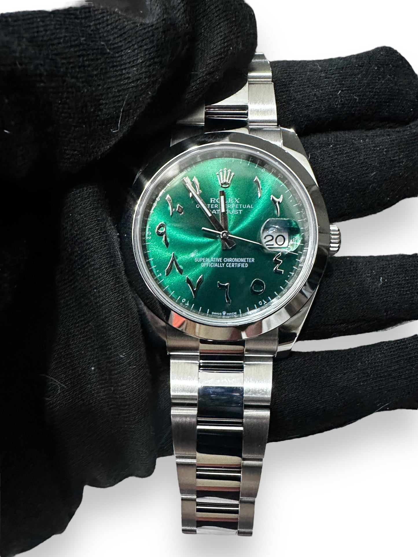 New 2022 Rolex Datejust 41 Ref. 126300 - Green Arabic Aftermarket Dial Stainless image 3