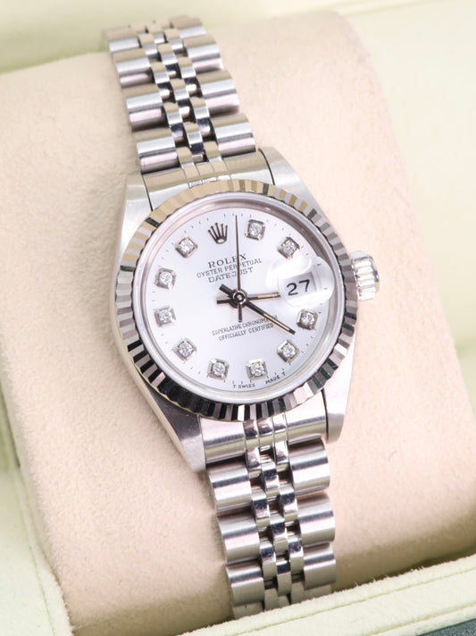 Rolex Datejust Ladies 26mm Ref. 79174 - White Diamond Dial, Fluted Bezel image 0