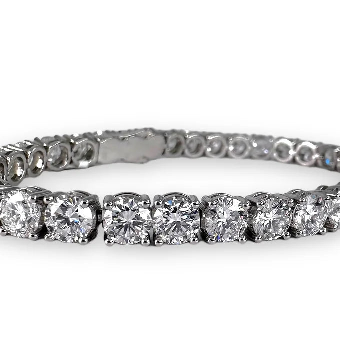 8 in Platinum Lab Diamond Type IIA Tennis Bracelet 22.42CT 50PTS Each