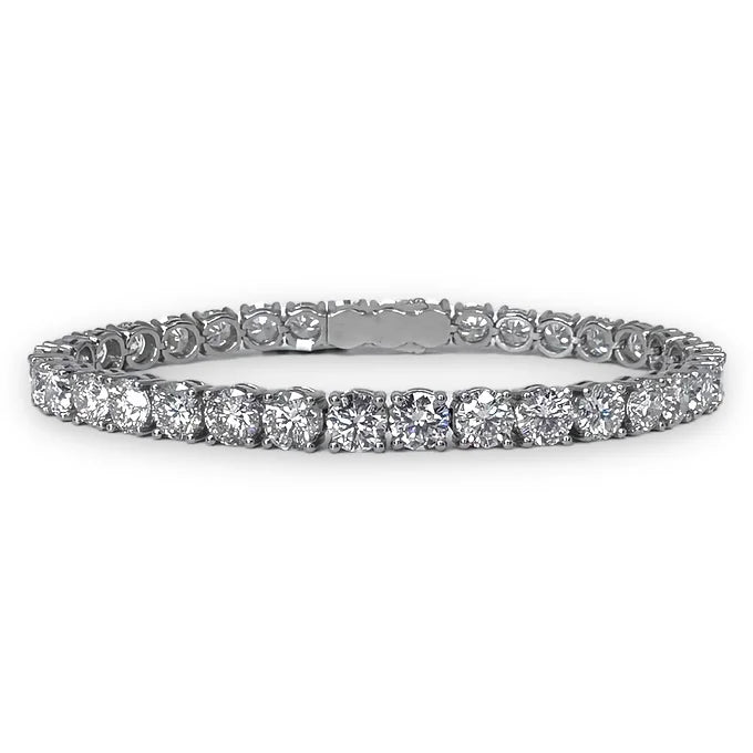 8 in Platinum Lab Diamond Type IIA Tennis Bracelet 22.42CT 50PTS Each