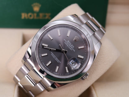 LIKE NEW 2022 Rolex Datejust 41 Ref. 126300 - Slate Dial, Smooth Bezel image 0