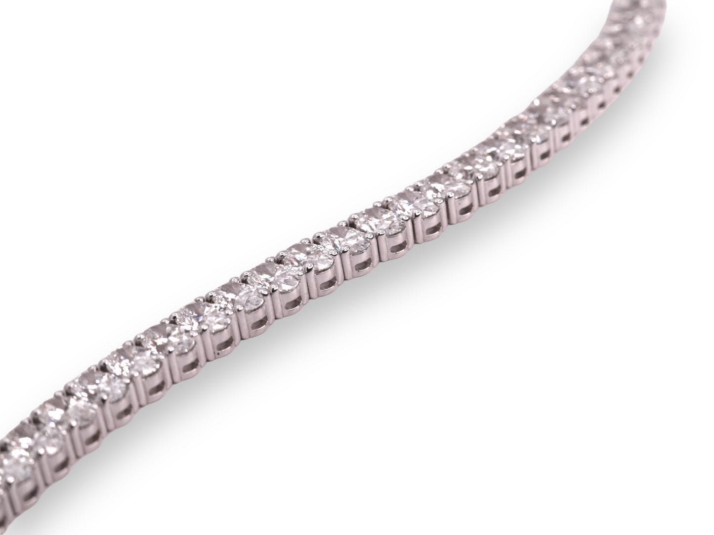 14K White Gold Oval Cut Diamond Tennis Bracelet 20.85 Carats, 7In image 1