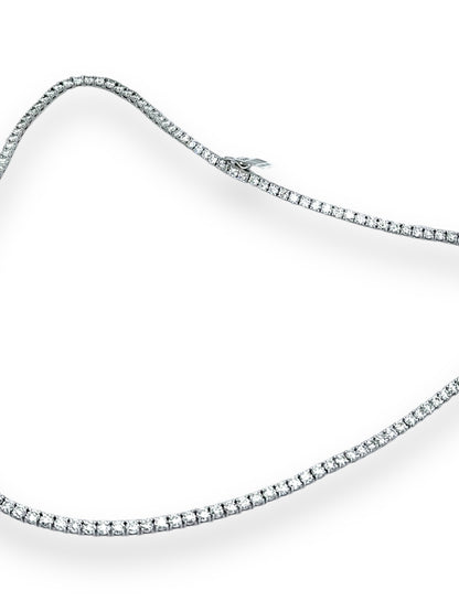 18 in White Gold 3mm CVD Lab 2A Diamond Tennis Necklace 13.98CT 20.47Gr image 1