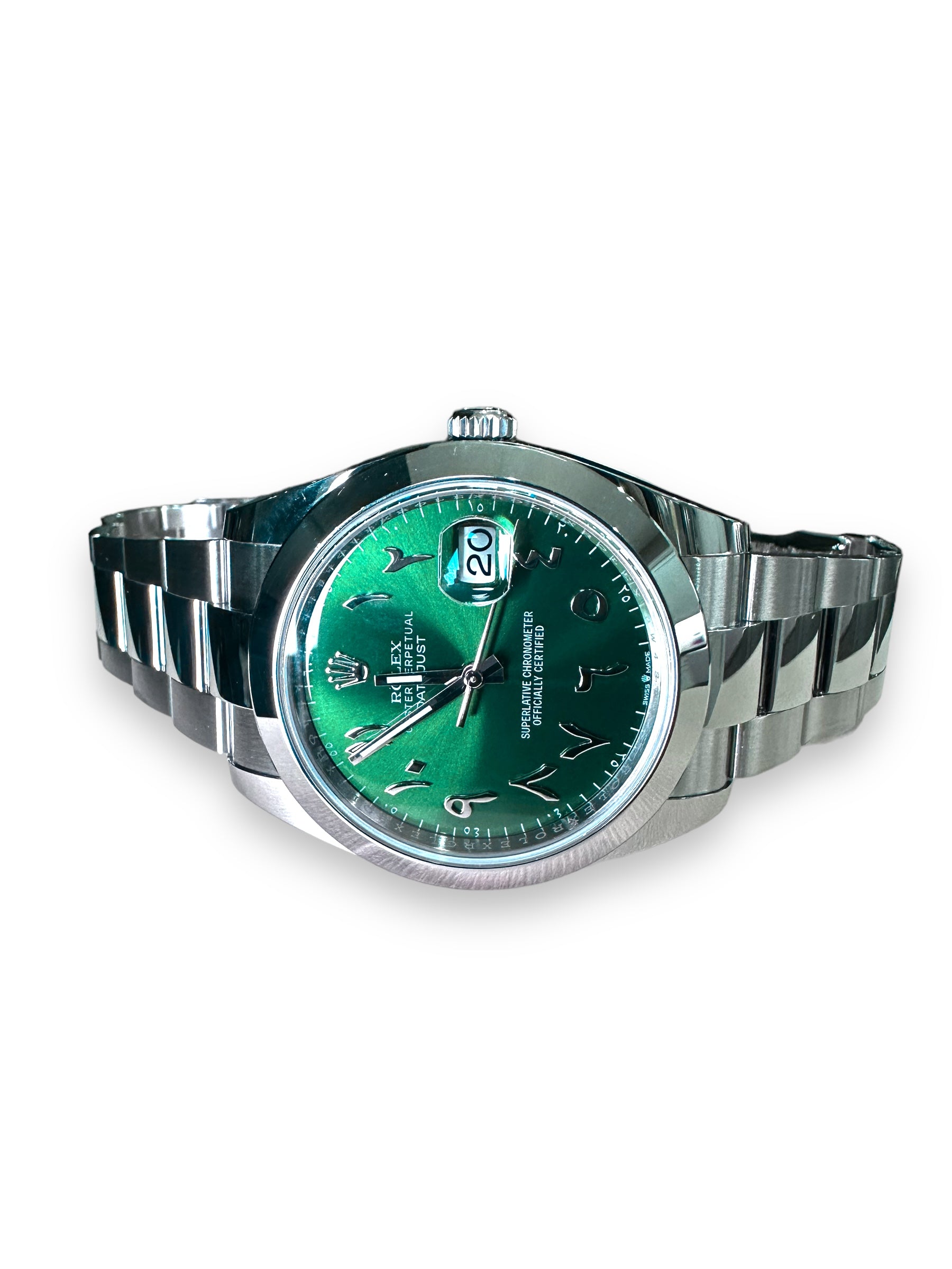 New 2022 Rolex Datejust 41 Ref. 126300 - Green Arabic Aftermarket Dial Stainless image 5