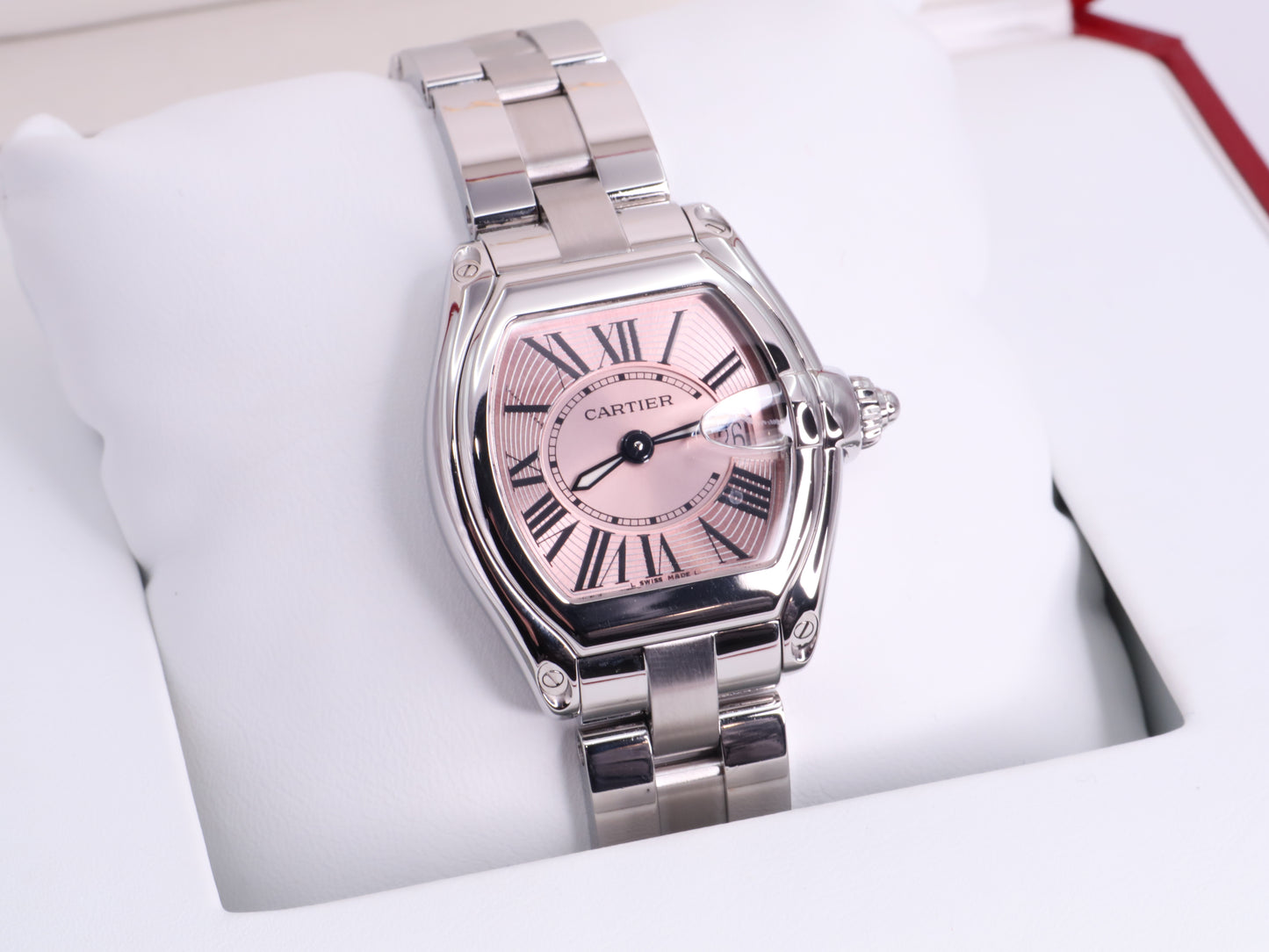 2010s Cartier Roadster Small Model W62017V3 - Pink Dial, Stainless Steel image 1