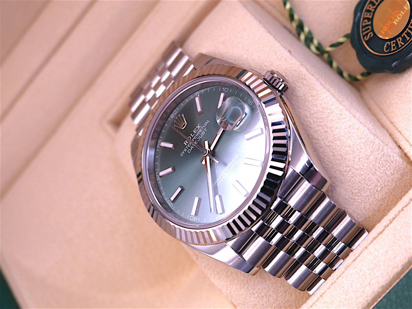 Rolex Datejust 126334 - Mint Green Dial, Stainless Steel, 41mm, Unworn w/ Box & image 3