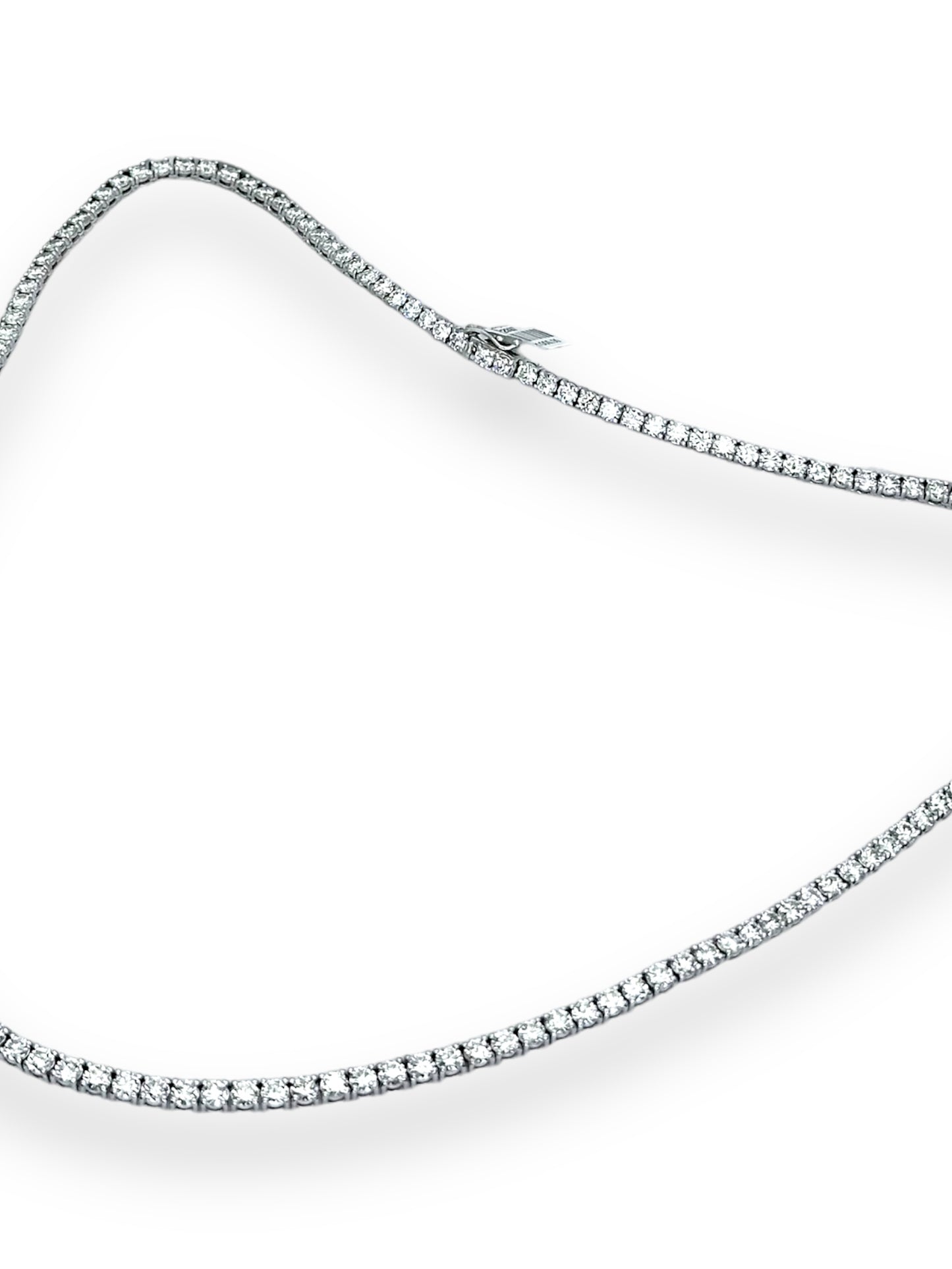 22 In White Gold Lab Diamond Tennis Necklace 22.15CT 25.82GR image 8