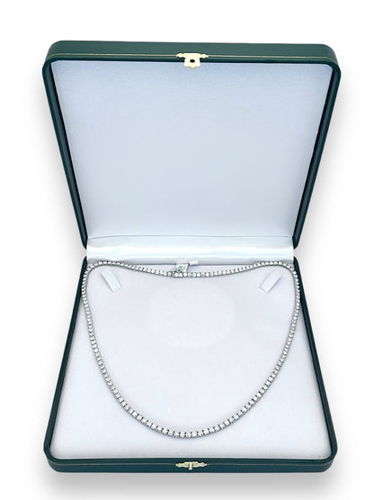 18 in White Gold 3mm CVD Lab 2A Diamond Tennis Necklace 13.98CT 20.47Gr image 3