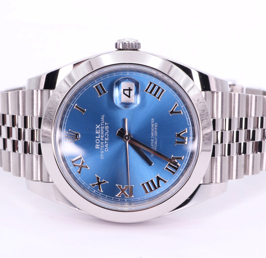 2024 Rolex Datejust 41 Ref. 126300-0018 - Blue Roman Dial, Smooth Bezel image 0