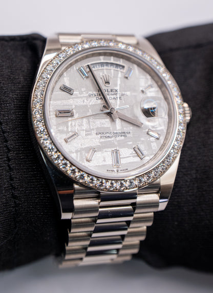 Rolex Day-Date 40 Ref. 228349RBR - White Gold, Meteorite Diamond Dial image 1