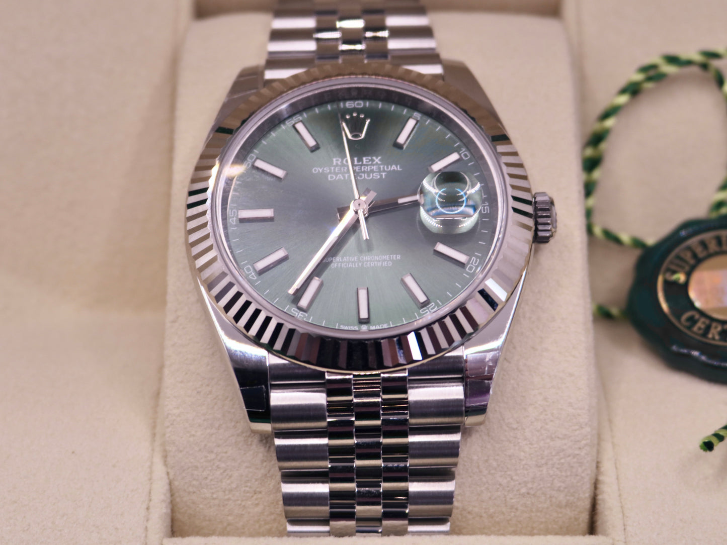 Rolex Datejust 126334 - Mint Green Dial, Stainless Steel, 41mm, Unworn w/ Box & image 4