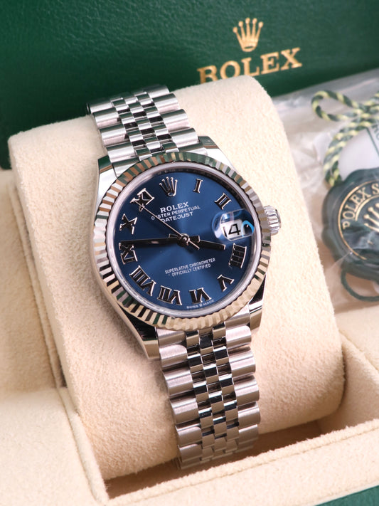 Rolex Datejust 31 278274-0034 - Blue Roman Dial, Fluted Bezel, Jubilee Bracelet image 0