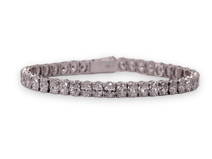 14K White Gold Oval Cut Diamond Tennis Bracelet 20.85 Carats, 7In image 0