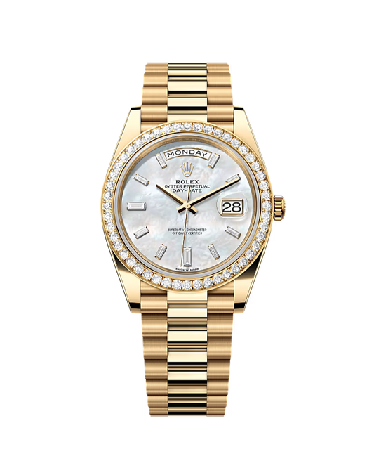 Rolex Day-Date 40 Ref. 228348RBR - Yellow Gold, Mother of Pearl Diamond Dial